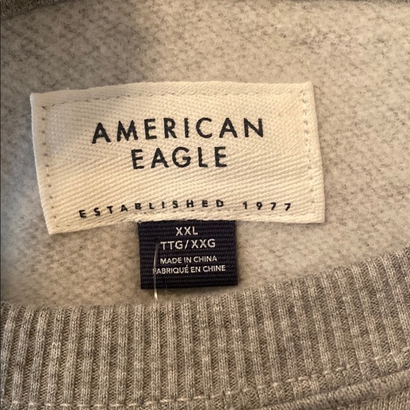 American Eagle Outfitters Cropped Style Gray Crew Neck Sweatshirt Bow Detail XXL - Picture 5 of 10